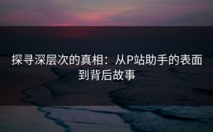 探寻深层次的真相：从P站助手的表面到背后故事