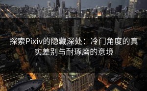 探索Pixiv的隐藏深处：冷门角度的真实差别与耐琢磨的意境