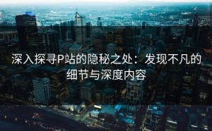 深入探寻P站的隐秘之处：发现不凡的细节与深度内容