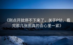 《刚点开就停不下来了，关于P站，看完那几张图真的会心里一紧》
