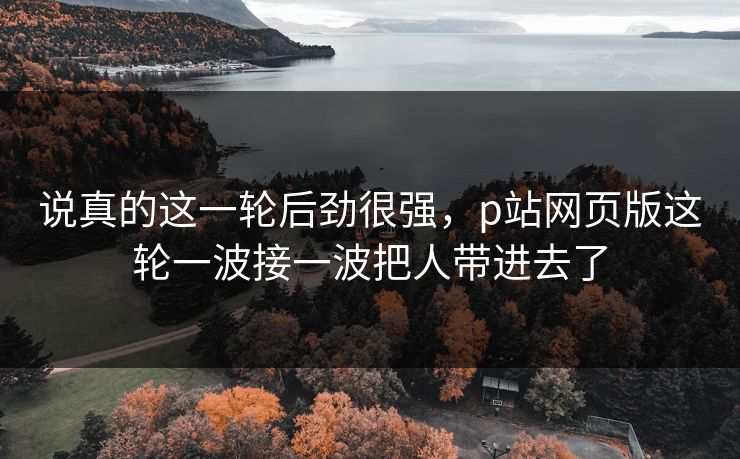 说真的这一轮后劲很强,p站网页版这轮一波接一波把人带进去了 说真的这一轮后劲很强,p站网页版这轮一波接一波把人带进去了