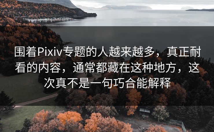 围着Pixiv专题的人越来越多,真正耐看的内容,通常都藏在这种地方,这次真不是一句巧合能解释 围着Pixiv专题的人越来越多,真正耐看的内容,通常都藏在这种地方,这次真不是一句巧合能解释