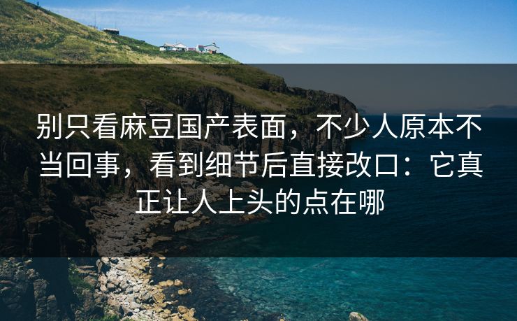 别只看麻豆国产表面,不少人原本不当回事,看到细节后直接改口:它真正让人上头的点在哪 别只看麻豆国产表面,不少人原本不当回事,看到细节后直接改口:它真正让人上头的点在哪