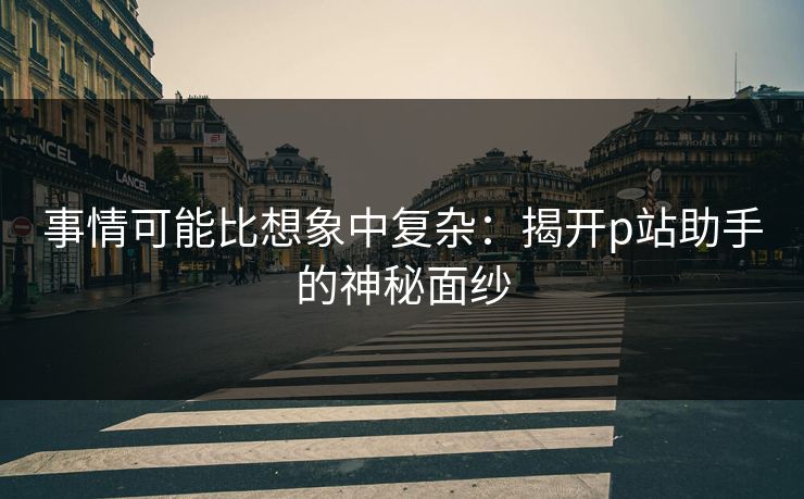 事情可能比想象中复杂:揭开p站助手的神秘面纱 事情可能比想象中复杂:揭开p站助手的神秘面纱